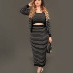 Ensemble tricot trois pièces d’une élégance intemporelle