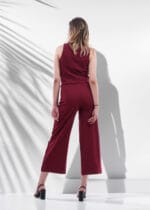 Ensemble Tailleur Pantalon Bordeaux Sans Manches – Image 2