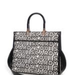 Sac à main Louis Cardy noir & blanc avec imprimé logo