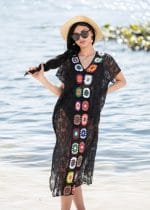 Robe de plage bohème en dentelle avec détails colorés – Image 5