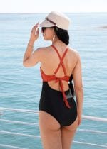 Maillot Une Pièce Découpe Rouge brique – Image 2