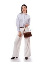 Chemise rayée élégante bleu & blanc – Image 2