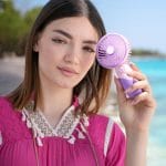 Mini Ventilateur Portable Violet – Fraîcheur Nomade et Design Élégant
