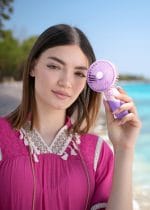 Mini Ventilateur Portable Violet – Fraîcheur Nomade et Design Élégant